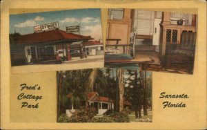 Sarasota FL Fred's Cottage Park Linen Multi View Postcard