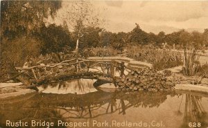 C1910 Redlands California Rustic Bridge Prospect Park Mitchell Postcard 24-11845