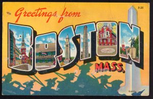 Massachusetts BOSTON Large Letter - MultiView - Greetings from - pm1959 Chrome