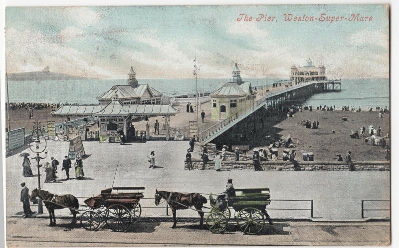 Somerset; The Pier, Weston Super Mare PPC 1908 PMK To Mrs Conwy, Nantgarw