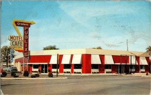Publix Corners Cafe, Motel, Gift Shop, Buick Sales Kendallville IN Postcard H55