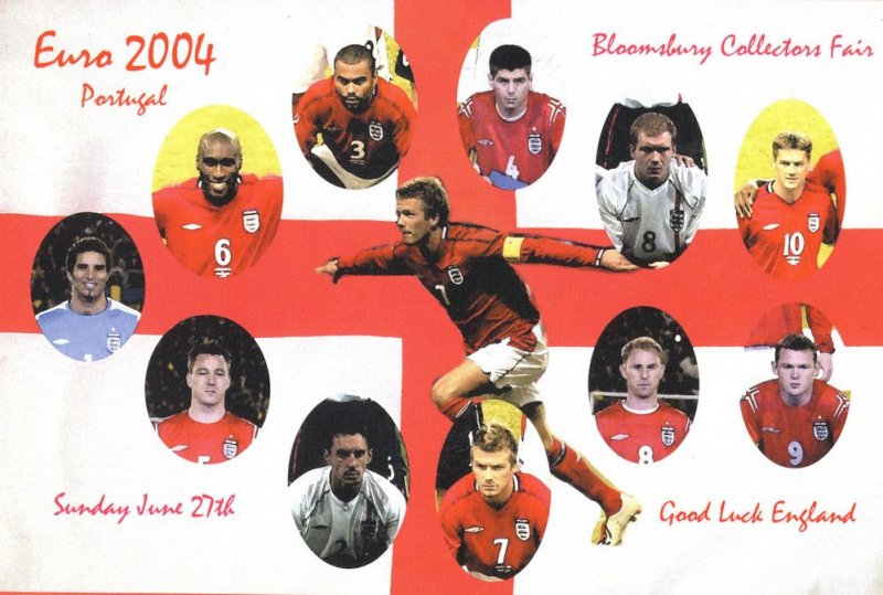 England at Euro 2004 Football Championship Portugal Card Fair Postcard