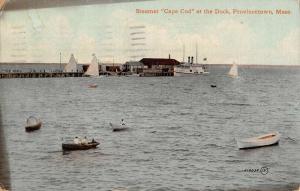 Provincetown Massachusetts Steamer Cape Code At Dock Antique Postcard K59097