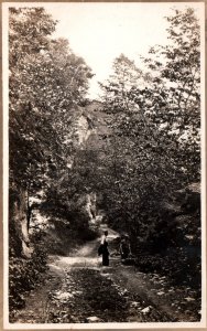 Two Men on a Wooded Path BIN