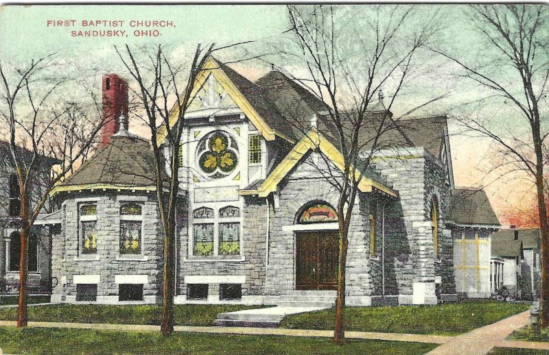 1907-15 First Baptist Church, Sandusky, Ohio Postcard