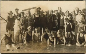 CPA carte photo AULT Groupe bathing (18551)