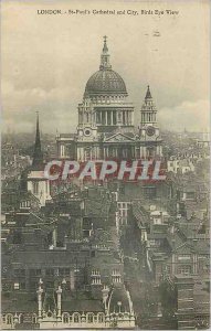 'Old Postcard London St Paul''s Cathedral and City Birds Eye View'