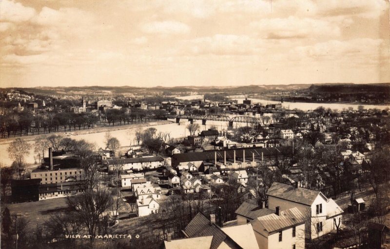 Real Photo Postcard Overview of Marietta, Ohio~111513 