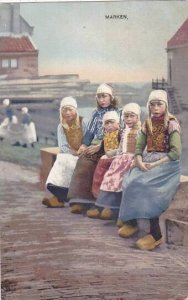 Netherlands Marken Young Girls In Local Costume 1908