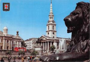 BR91007 trafalgar square and st martin in the fields london double decker bus uk