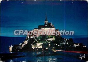 Modern Postcard Mont Saint Michel in Normandy (Manche) Illumination Mount