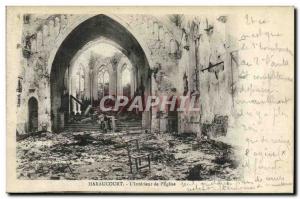 Old Postcard Army Haraucourt The Interior of The Church