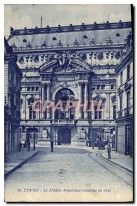 Postcard Old Tours Municipal Theater built in 1890