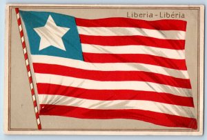 Liberia-Liberia West Africa Postcard Flag of Liberia c1920's Unposted Antique