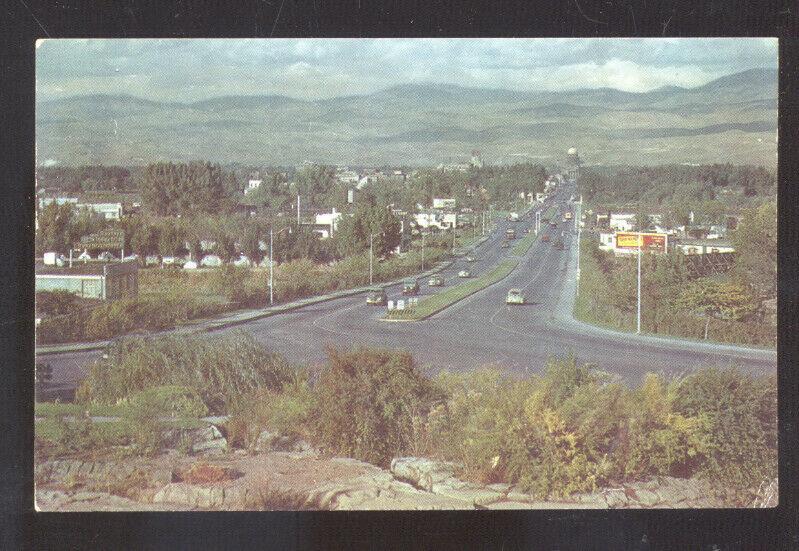 BOISE IDAHO BIRDSEYE VIEW DOWNTOWN AT NIGHT  VINTAGE POSTCARD