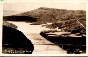 RPPC Hales Bar Dam on Tennessee River, TN U.S. Hwy 41 & 64 Vintage Postcard V65