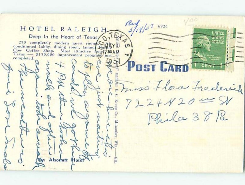 Linen HOTEL SCENE Waco Texas TX AE1433