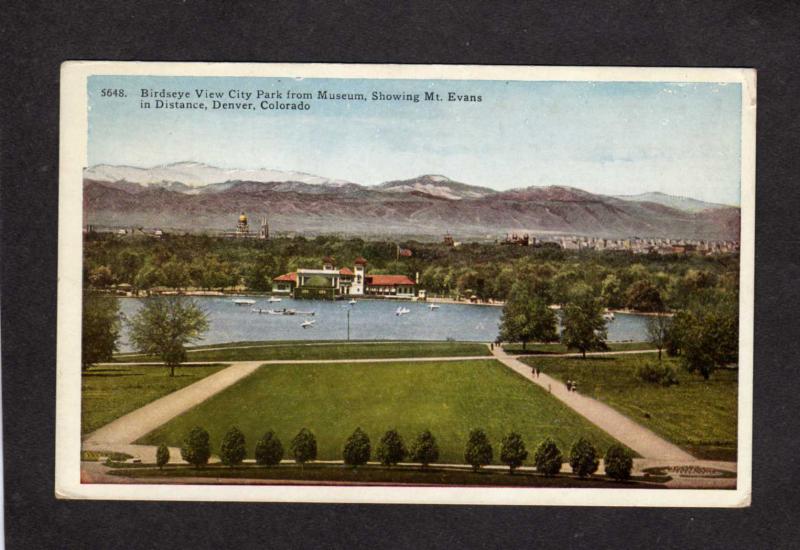 CO City Park Mt Mount Evans Denver Colorado Vintage Postcard