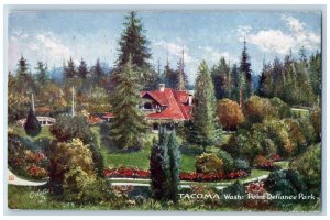 Tacoma Washington WA Postcard Point Defiance Park Trees Scene 1909 Tuck Oilette