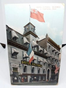 Hotel Victoria Quebec Canada Vintage Canadian Postcard 1908