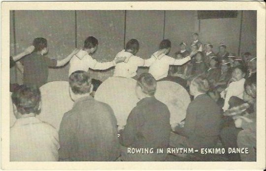 Native American History Rowing In Rhythm - Eskimo Dance Black & White Photograph