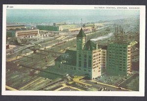 Ca 1929 POST CARD CHICAGO IL CENTRAL R.R. STATION, MINT