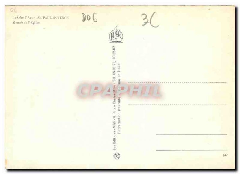 Modern Postcard The French Riviera St Paul de Vence Montee Church