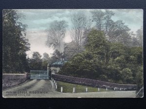 Cheshire MIDDLEWICH Manor Lodge c1906 Postcard POSTMARK MIDDLEWICH DUPLEX 521