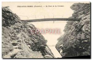 Old Postcard Primel Tregastel The Bridge Crevasse