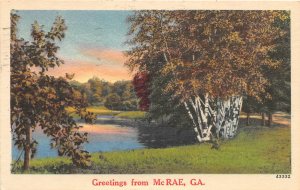 F33/ McRae Georgia Postcard Linen Greetings from McRae Georgia 1955