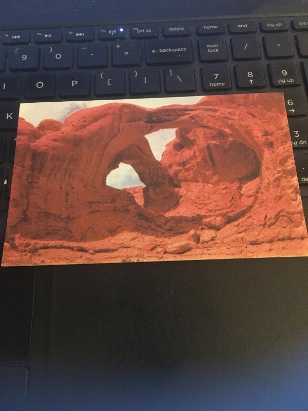 Vintage Postcard; double Arch, Arches National Monument Utah