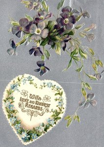 1907 ST PAUL MINNESOTA LOVE AND KINDEST REGARDS FLORAL UNDIVIDED POSTCARD 46-48