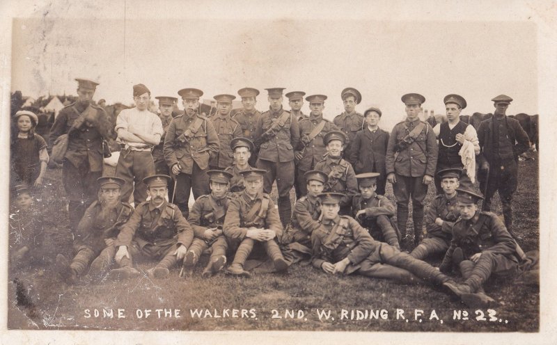 West Riding 1911 Military Regiment Yorkshire Army Photo & Message Postcard