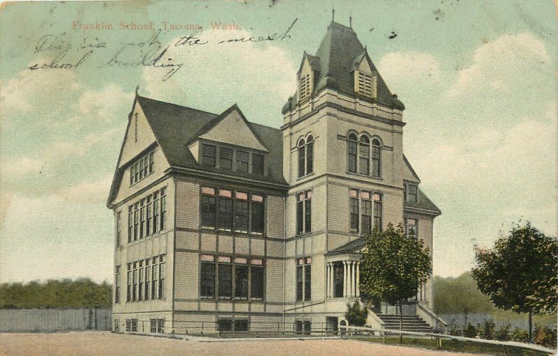 Wheelock Postcard; Franklin School, Tacoma WA Pierce County