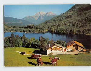 Postcard Blick auf Hintersee mit Hohem Göll, Ramsau, Germany