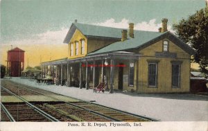 IN, Plymouth, Indiana, Pennsylvania Railroad Train Station Depot, Water Tower