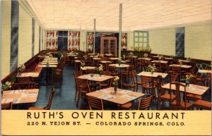 Linen Postcard Ruth's Oven Restaurant 220 N. Tejon Street Colorado Springs