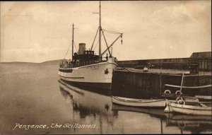 Cornwall England Penzance Scillonian Ship Boat c1910 Vintage Postcard