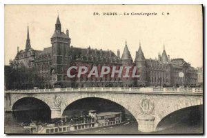 Postcard Old Paris La Conciergerie Boat