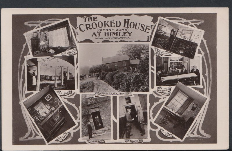 Staffordshire Postcard - The Crooked House (Glynne Arms) at Himley  RS6083