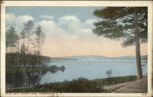 Fulton Chain of Lakes NY  Inlet Fourth Lake c1920 Postcard