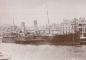 PS Snaefell II Ship at Douglas Harbour Coffee House Isle Of Man Postcard