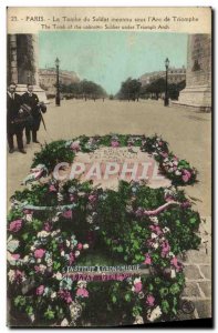 Old Postcard Paris Tomb of the Unknown Soldier Under The Arch of Triumph Army