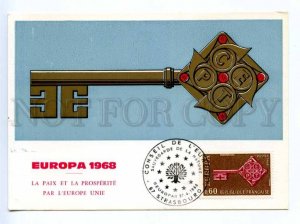 420050 FRANCE 1968 year EUROPA CEPT Council of Europe maximum card