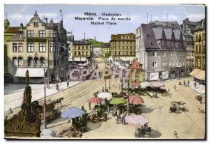 Old Postcard Mainz Mainz Martoplatz Place du Marche