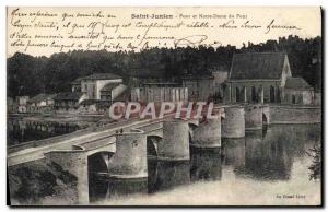 Old Postcard Saint Junien Bridge and Notre Dame Du Pont