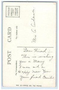 c1910's Christmas Santa Claus Design Snowman Berrie In Winter Antique Postcard 