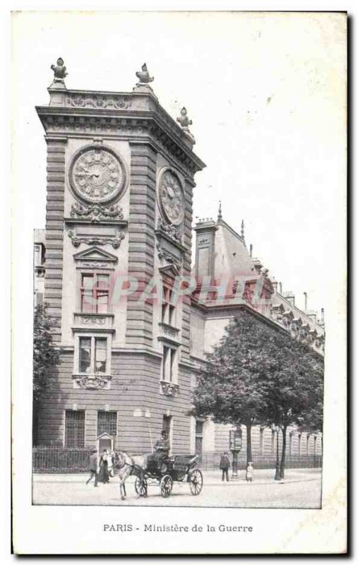 Old Postcard Paris Ministry of War