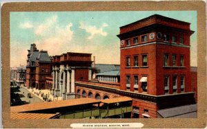 Boston, Massachusetts - A view of the North Railroad Station - in 1910