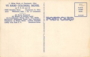 Ve Nard Colonial Motel Cincinnati, Ohio OH